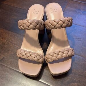 A New Day Tan Braided Slip-On Sandals